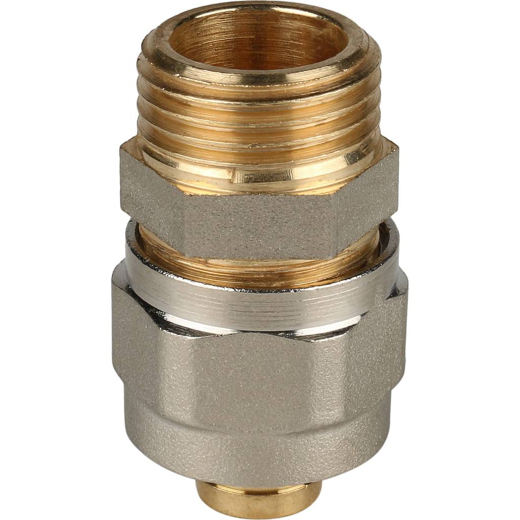 Переходник STOUT с наружной резьбой 1/2 х16 для металлопластиковых труб винтовой, SFS-0001-001216