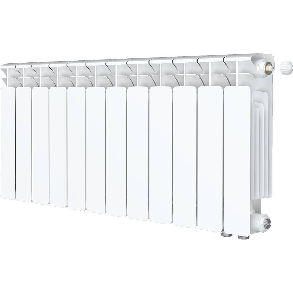 Радиатор биметаллический RIFAR BASE VENTIL 350 BVR 12 секций нижнее правое подключение (белый RAL 9016), 1RB35.VR-12
