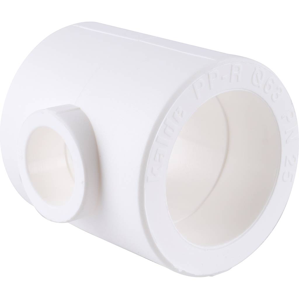 Тройник переходной Kalde 63x32x63 для полипропиленовых труб под сварку (цвет белый)