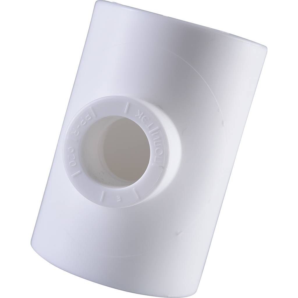 Тройник переходной Политэк 40х20х40 для полипропиленовых труб под сварку (цвет белый), 9300402040