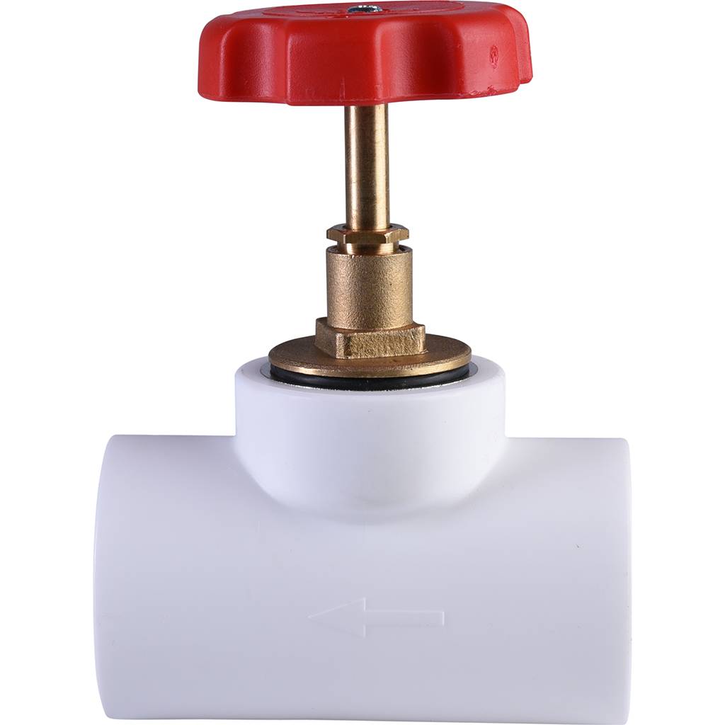 Вентиль Политэк d=40 для полипропиленовых труб под сварку (цвет белый), 9700000040