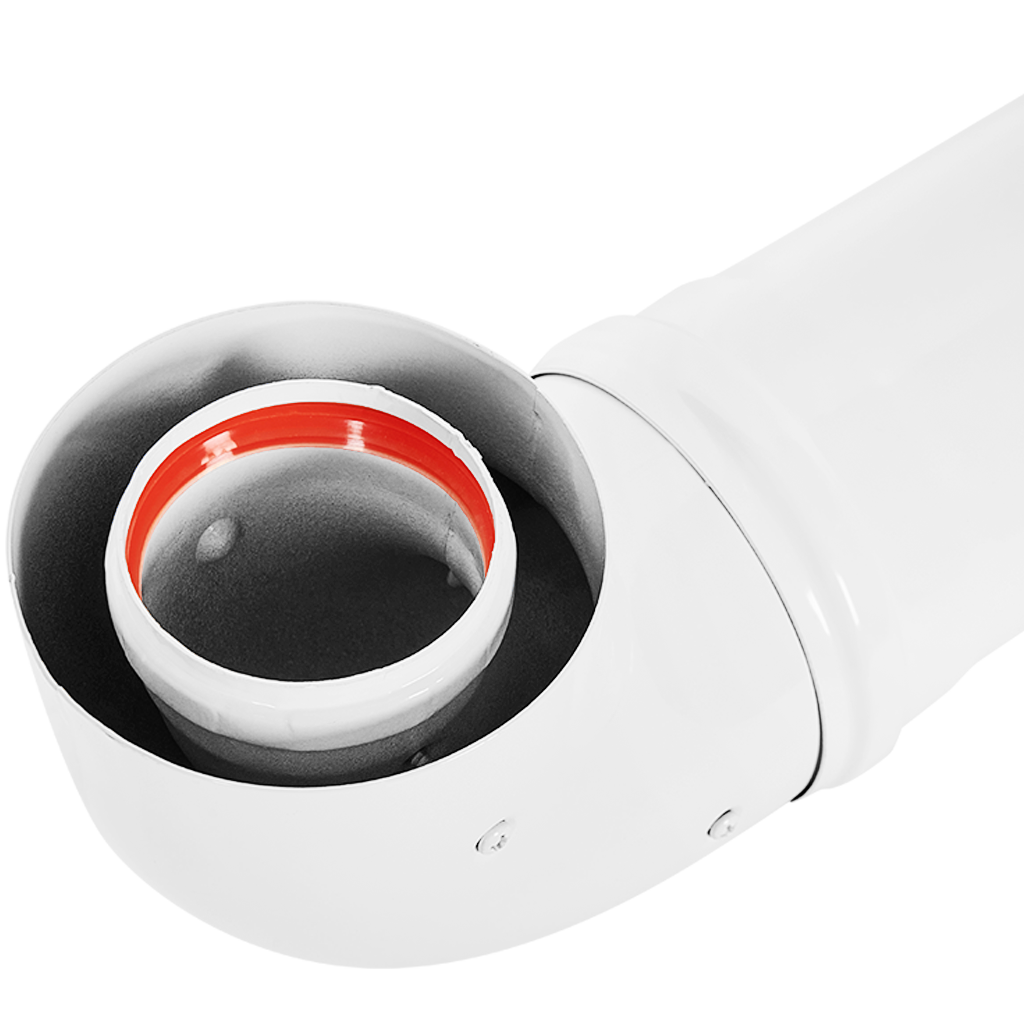 Комплект традиционного дымохода ROMMER СТАНДАРТ D60/100, L900 (Baxi (кроме ECO Nova/Classic), Viessmann, Mizudo, Haier) хомут в комплекте+втулка D60 L-50