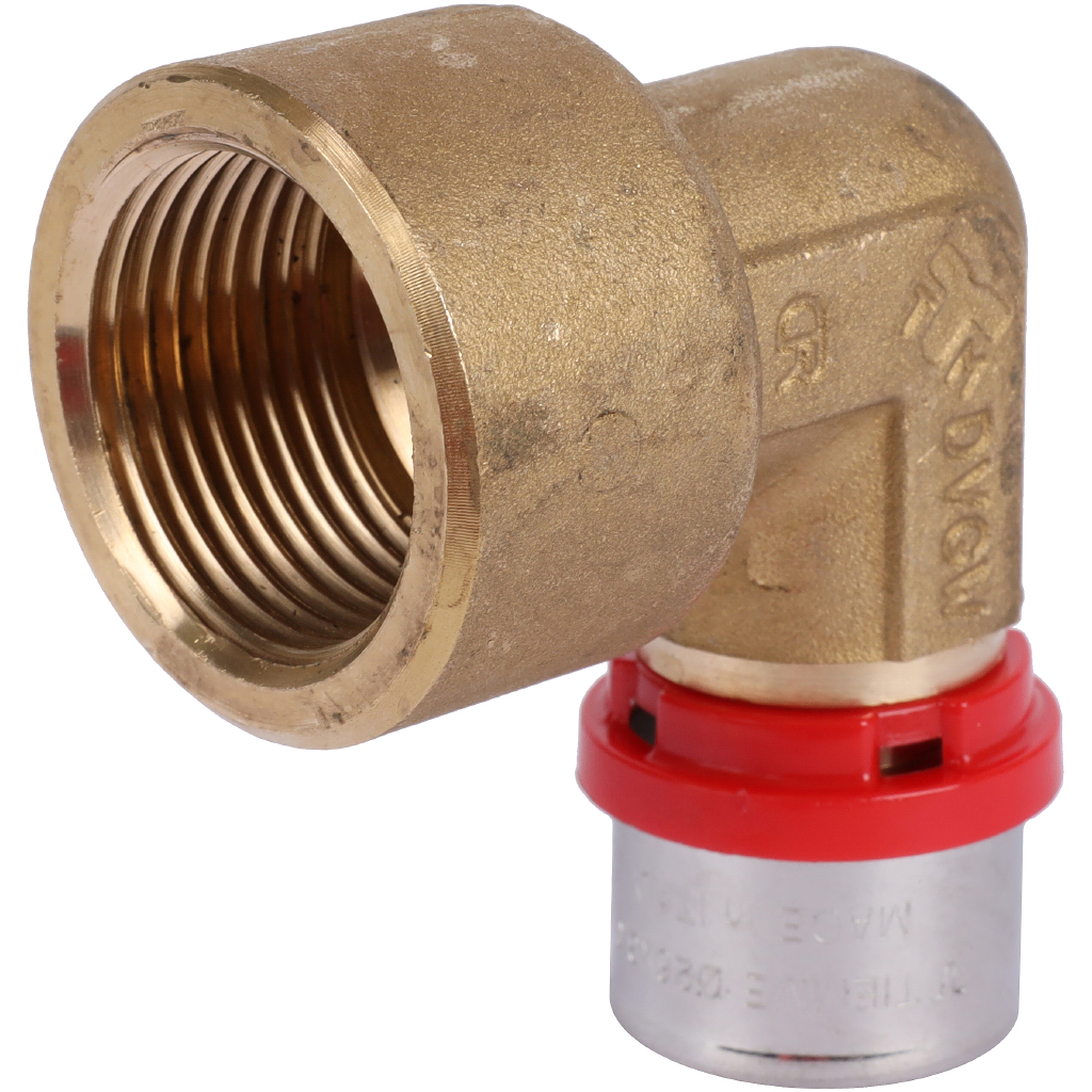 Угольник TIEMME с внутренней резьбой 26x1 для металлопластиковых труб прессовой, 1650080