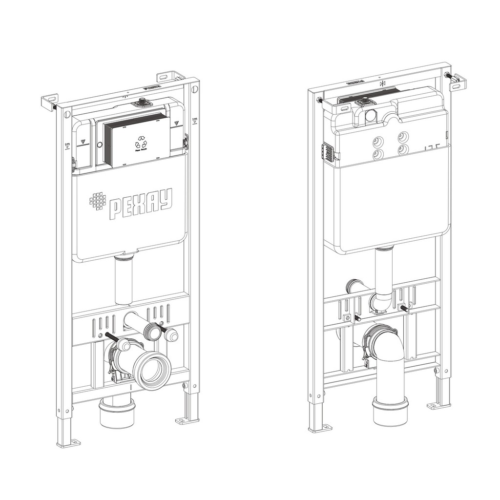 Инсталляция РЕХАУ NOVAFLOW для подвесных унитазов, 19101011001