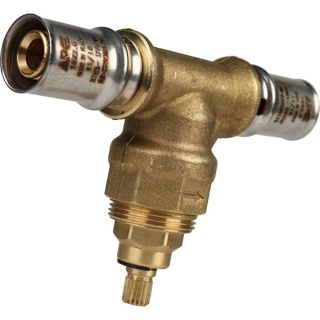 Вентиль с хромированной ручкой STOUT 16х16 для металлопластиковых труб прессовой, SFP-0014-001616