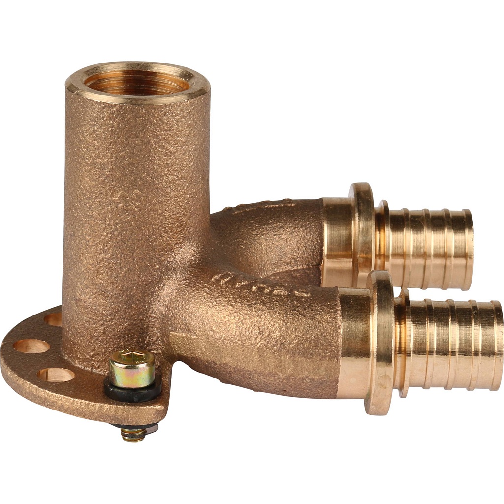 Проточный настенный угольник РЕХАУ RAUTITAN 20/20-Rp 1/2 длинный RX+ для труб из сшитого полиэтилена, 14562711001