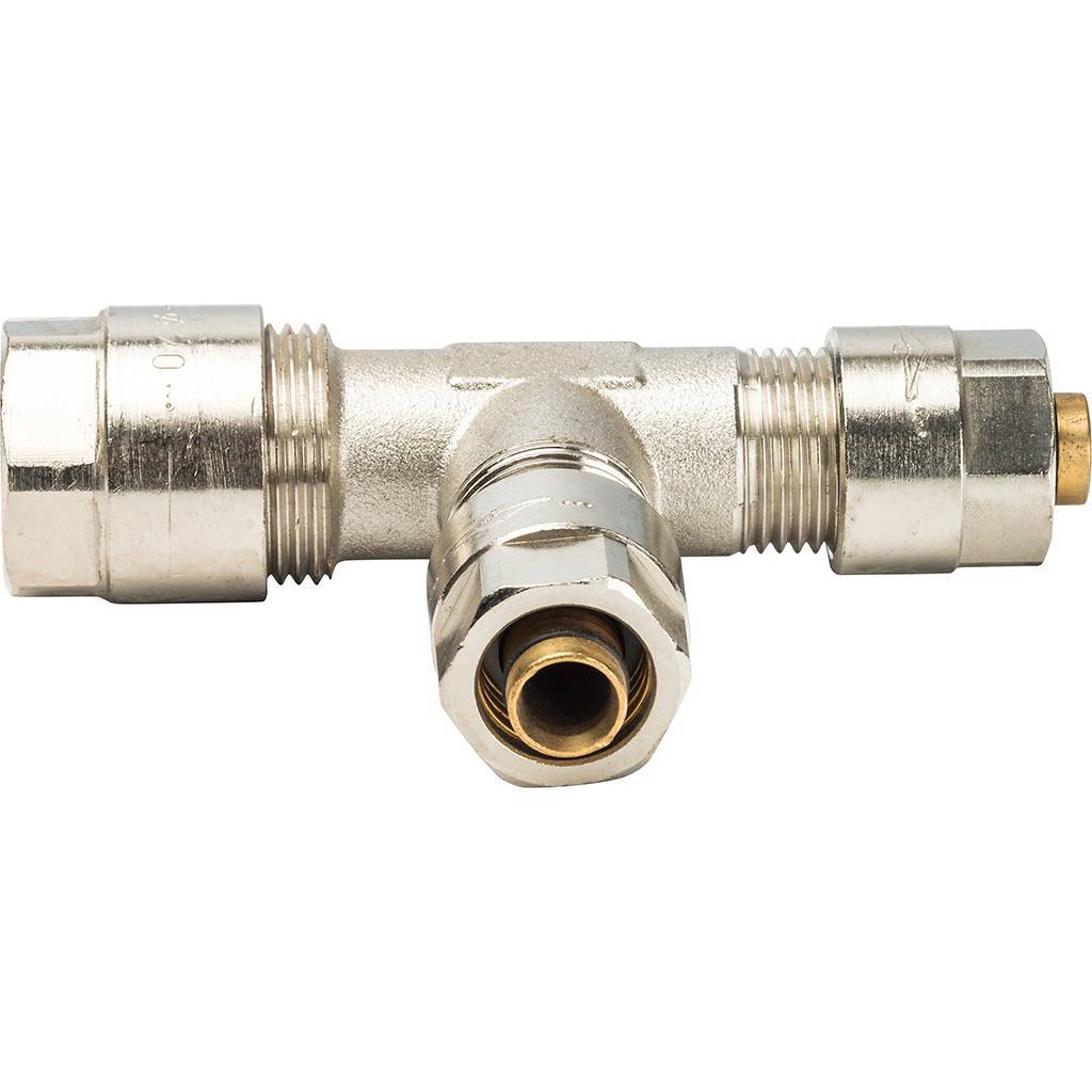 Тройник переходной Prandelli Multyrama (20.2х16.2х16.2) для металлопластиковых труб винтовой, 103.33.41.1