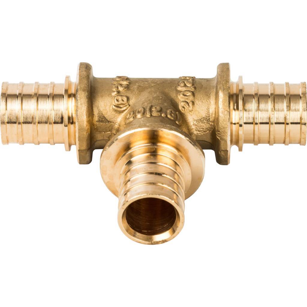 Тройник STOUT равнопроходный 20x20x20 для труб из сшитого полиэтилена аксиальный, SFA-0013-000020