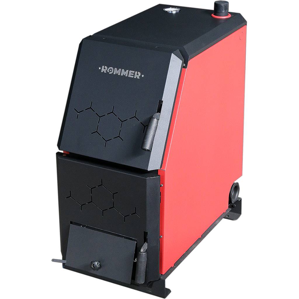 *RSB-1110-000016 ROMMER Котел *твердотопливный 16 кВт с возможностью установки ТЭНа, терморегулятора/турбокомплекта, пеллетной горелки