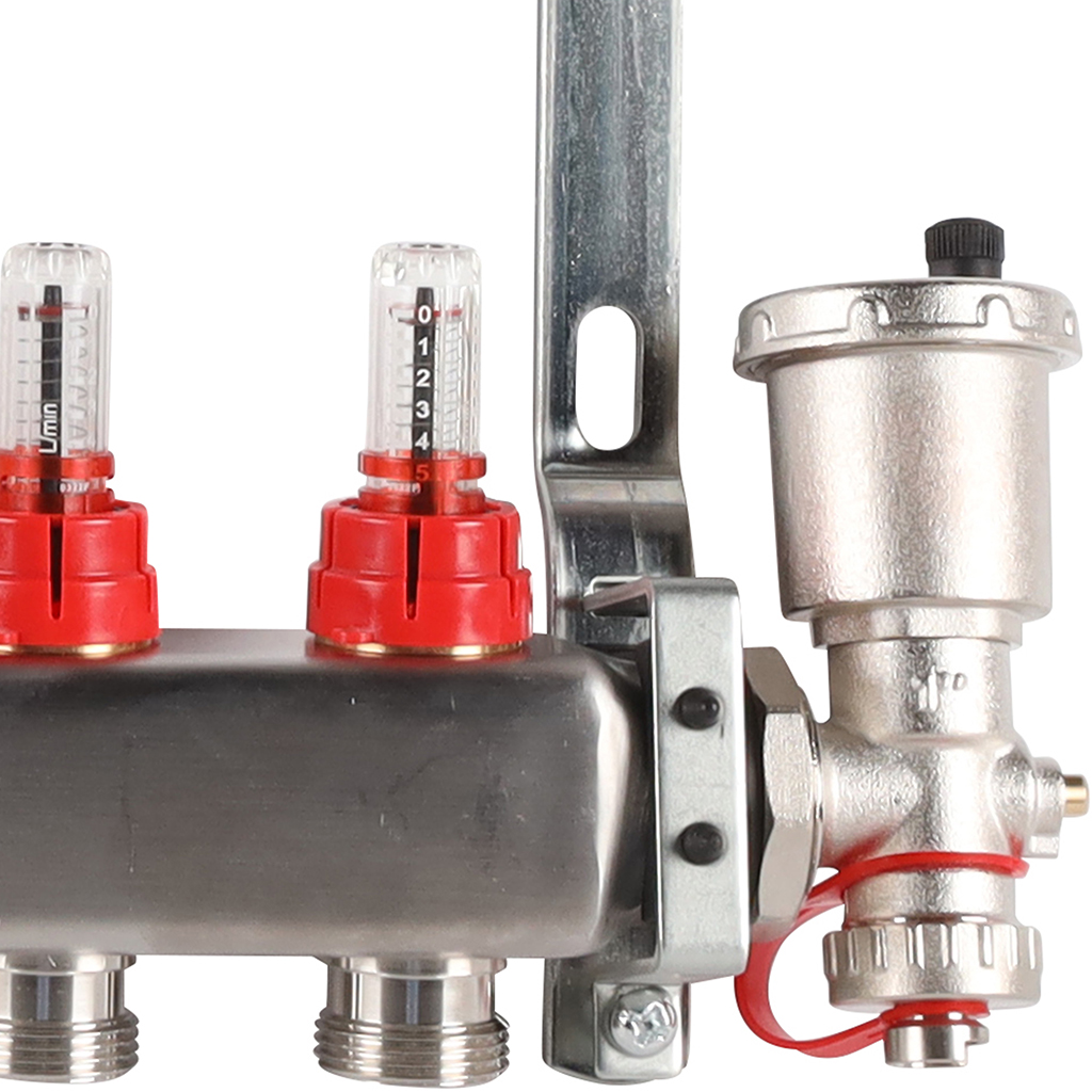 Коллектор из нержавеющей стали в сборе с расходомерами ROMMER 12 выходов, RMS-1210-000012