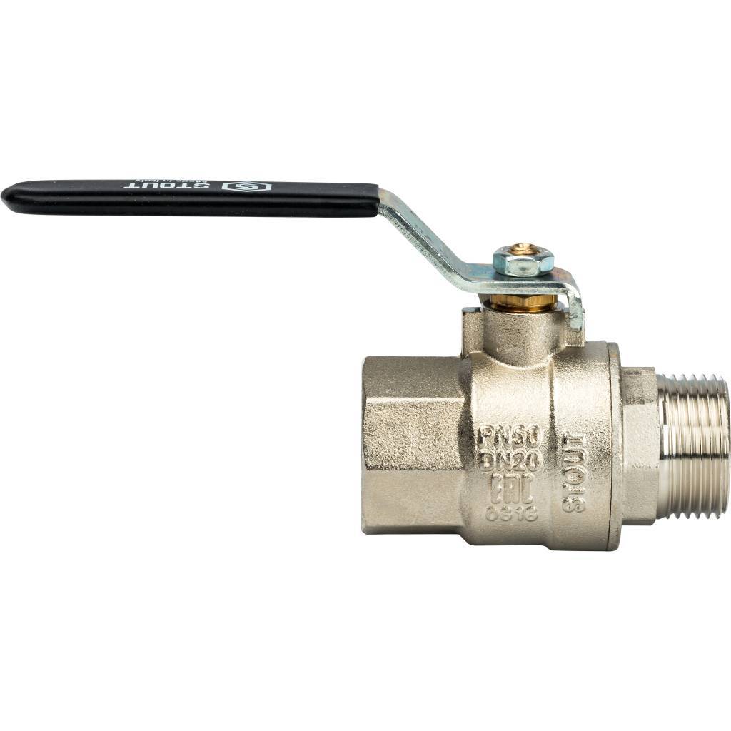 Кран шаровой STOUT полнопроходной, ВР/НР, ручка рычаг 3/4, SVB-0003-000020