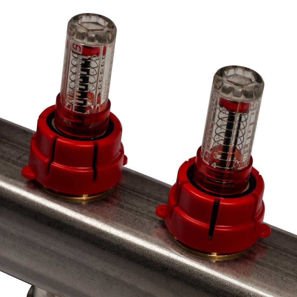 Коллектор из нержавеющей стали с расходомерами STOUT 12 выходов