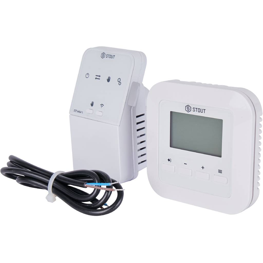 Беспроводной комнатный двухпозиционный регулятор STOUT ST-295v2, белый, STE-0101-029521