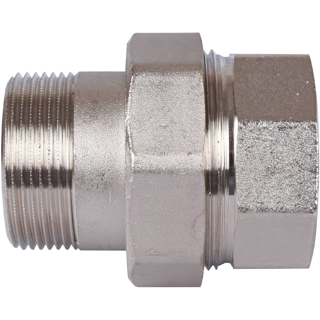 Разъемное соединение STOUT американка ВН 1 1/2 никелированное, уплотнение под гайкой по плоскости, SFT-0045-000112