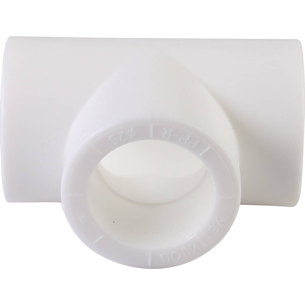 Тройник Политэк d=25 для полипропиленовых труб под сварку (цвет белый), 9000000425