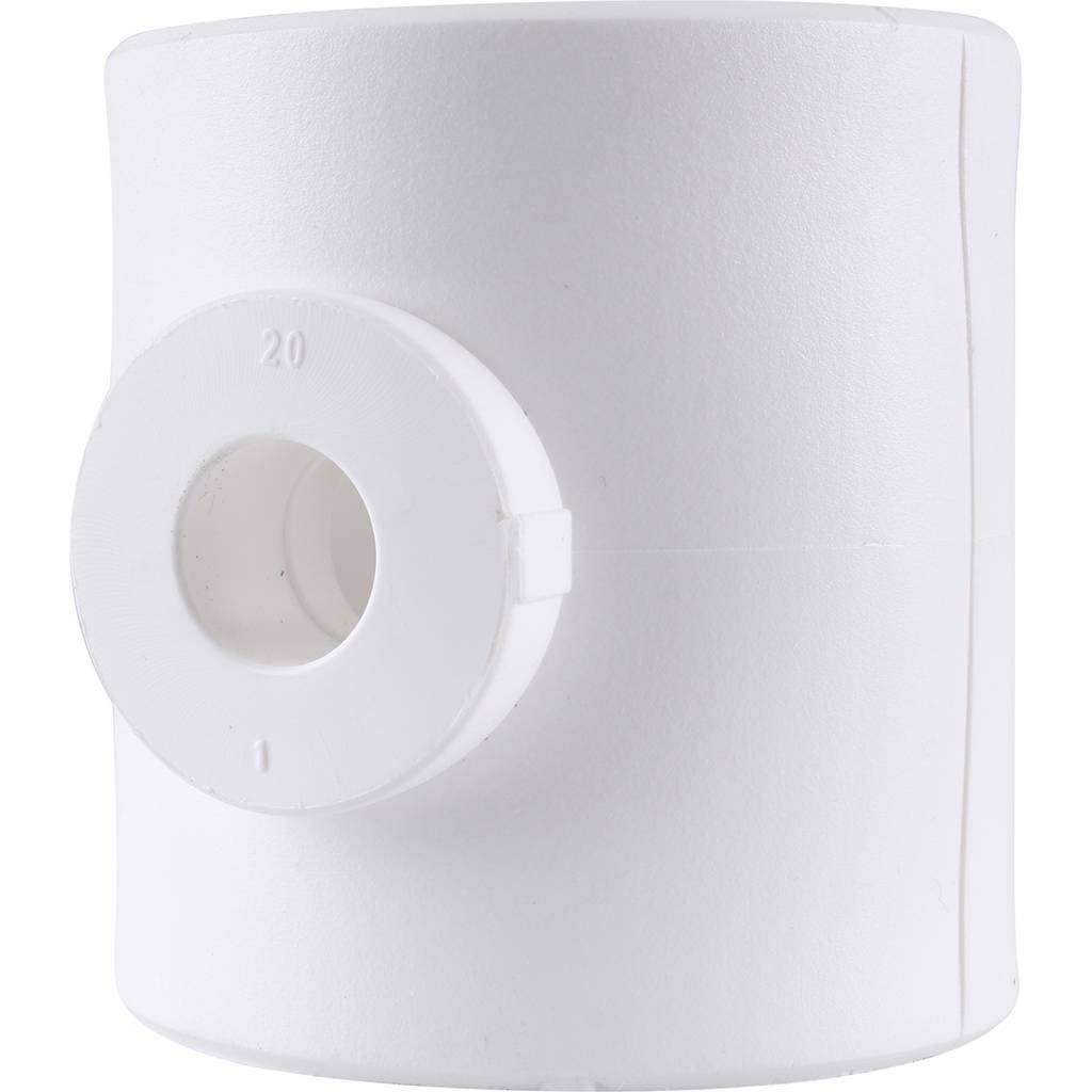 Тройник переходной Kalde 63x20x63 для полипропиленовых труб под сварку (цвет белый), 3212-tio-632063