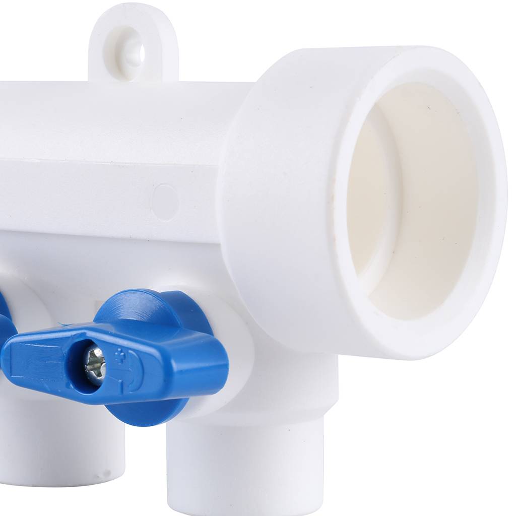 Коллектор с воздухоотводчиком и запорными кранами Kalde (4 выхода)