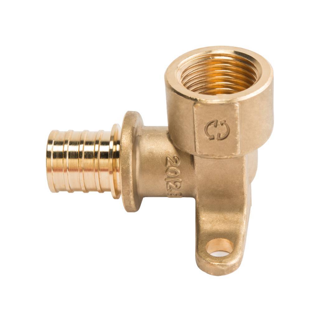 Угольник STOUT настенный с креплением 20xRp 3/4 для труб из сшитого полиэтилена аксиальный, SFA-0009-002034