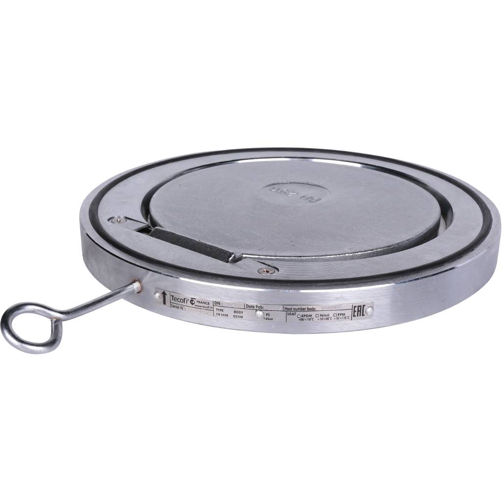 Клапан обратный Tecofi Ду250 Ру16 1/ств стальной межфланцевый стальной, CB5440-0250