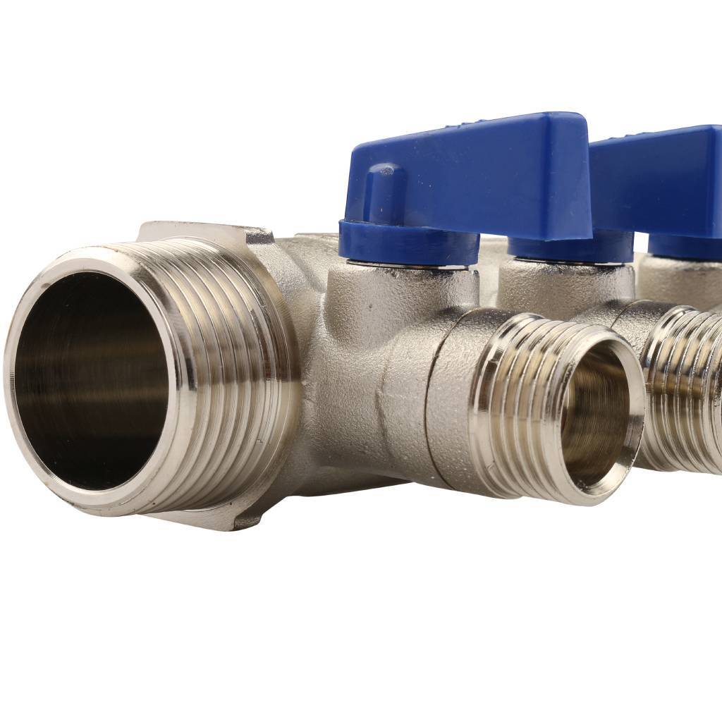 Коллектор TIEMME (1/2)х1 с кран. на 3 выхода