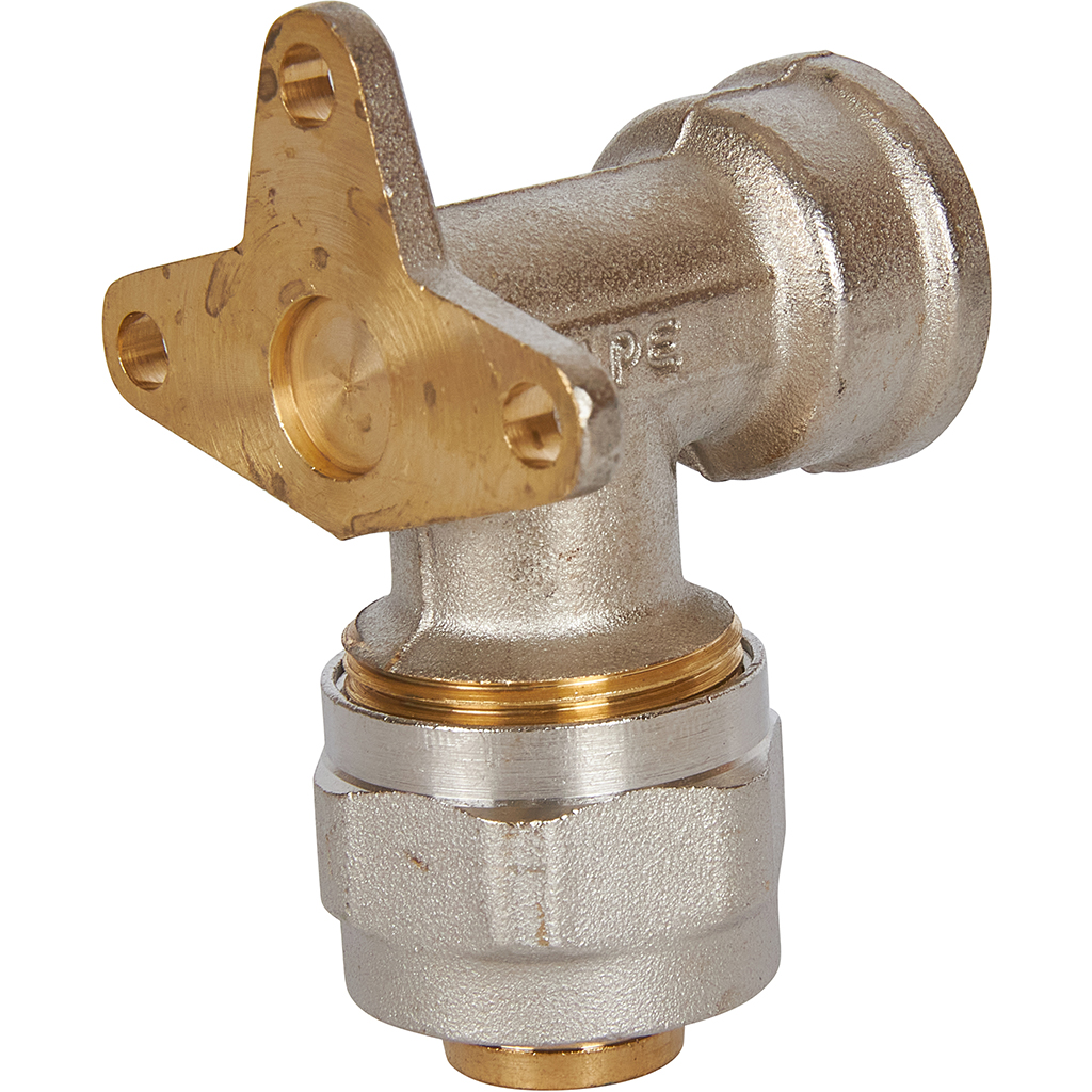 Угольник STOUT настенный с креплением 1/2 х20 для металлопластиковых труб винтовой, SFS-0008-001220