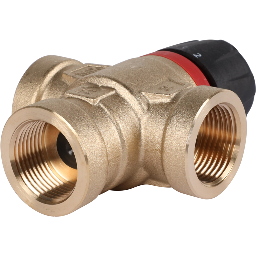 Термостатический смесительный клапан для систем отопления и ГВС ROMMER 3/4 ВР 35-60°С KV 1,6 (боковое смешивание), RVM-0112-166020