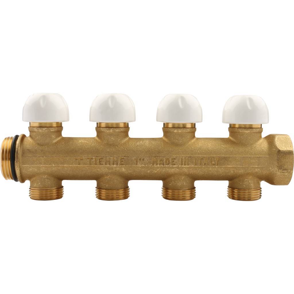 Коллектор с термостатическими клапанами 1 TIEMME 04D 3/4 (18) INT=50