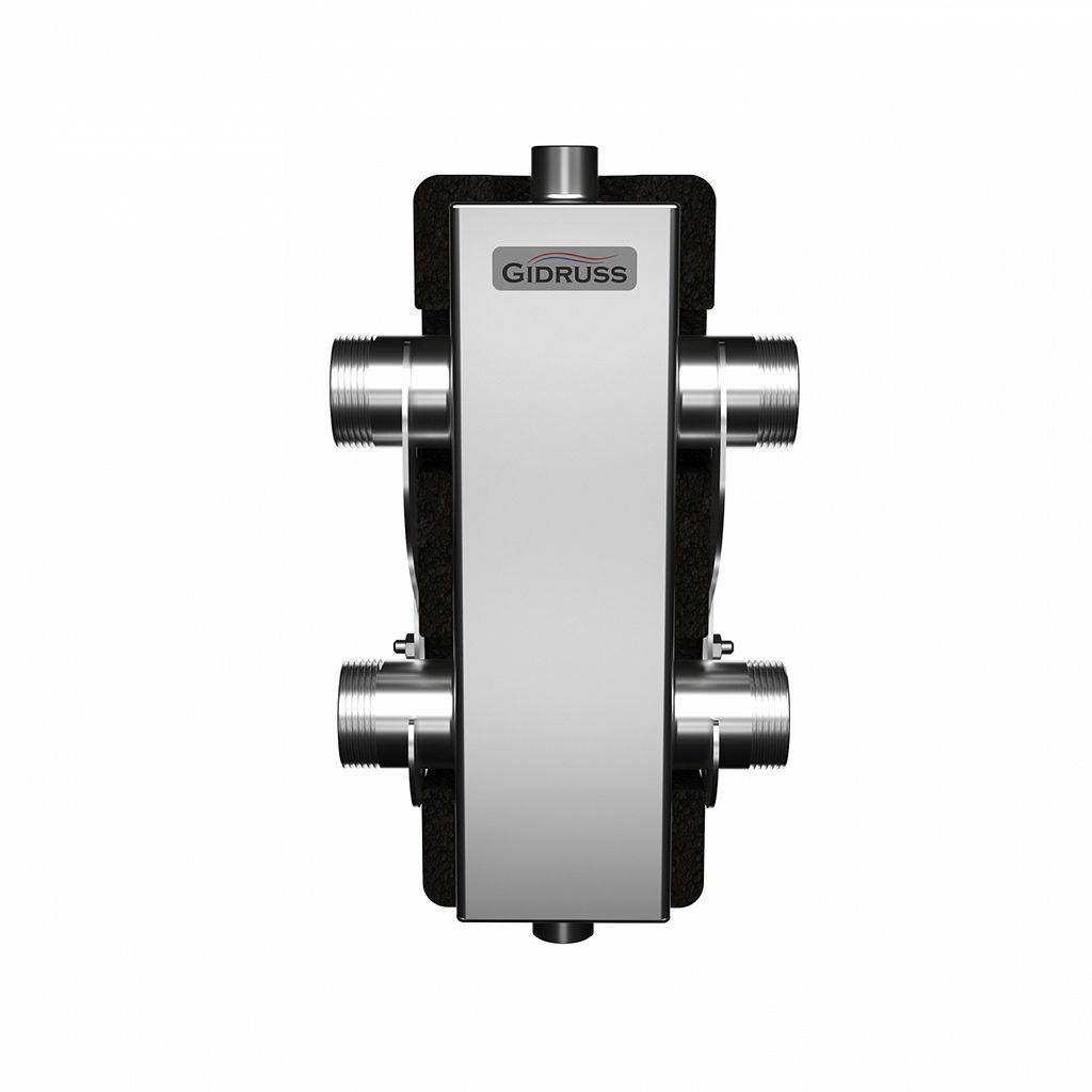 Гидравлический разделитель GIDRUSS GRSS-80-32.EPP (нерж., до 80 кВт, G 1, корпус 80х80x2 ст.08Х18Н10, EPP-термоизоляция), GR 80GAT 04