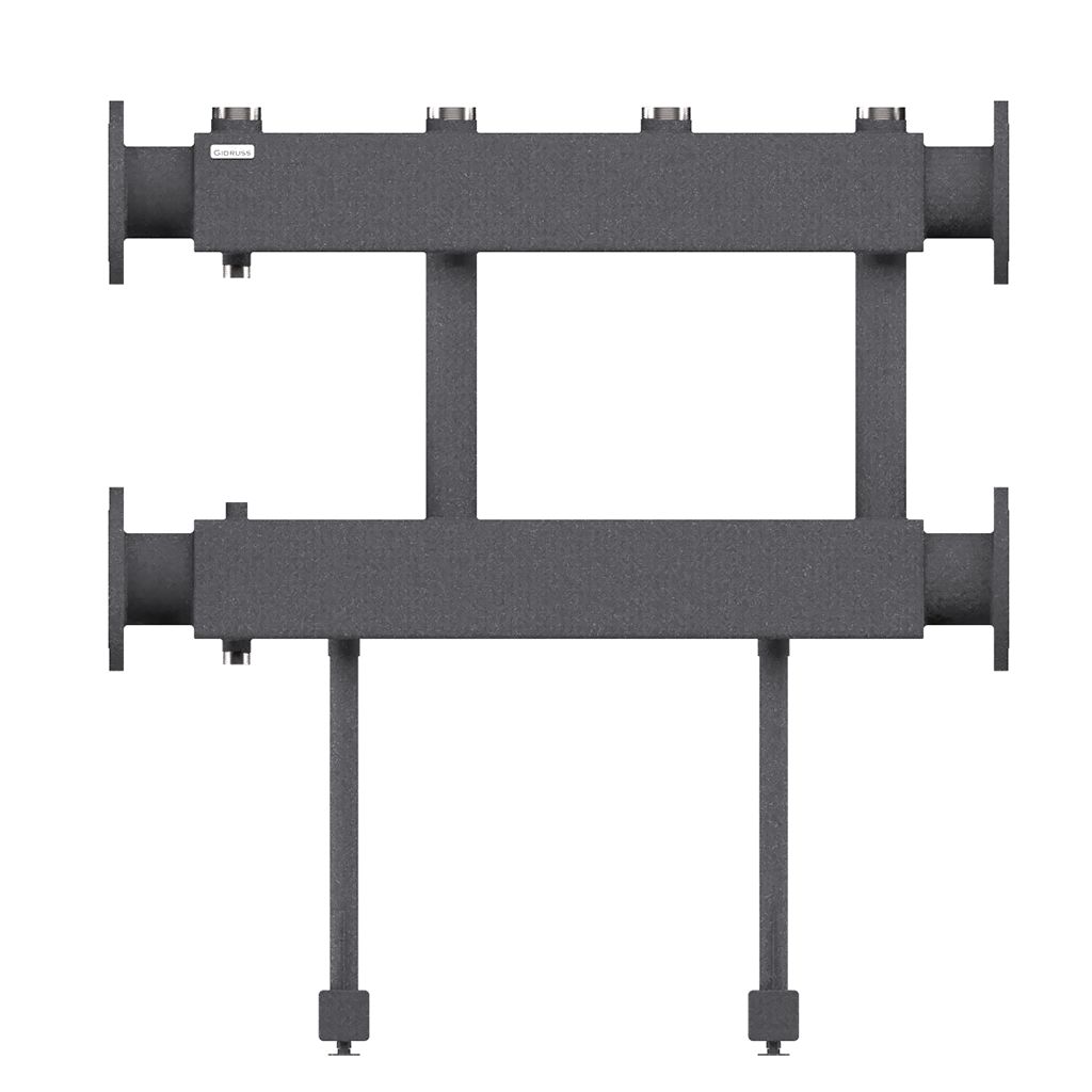 Модульный коллектор GIDRUSS MK-1000-2x50 (до 1 мВт, 2 магистр. подкл. Фл.Ду100, 2 контура G 2 вверх или вниз)