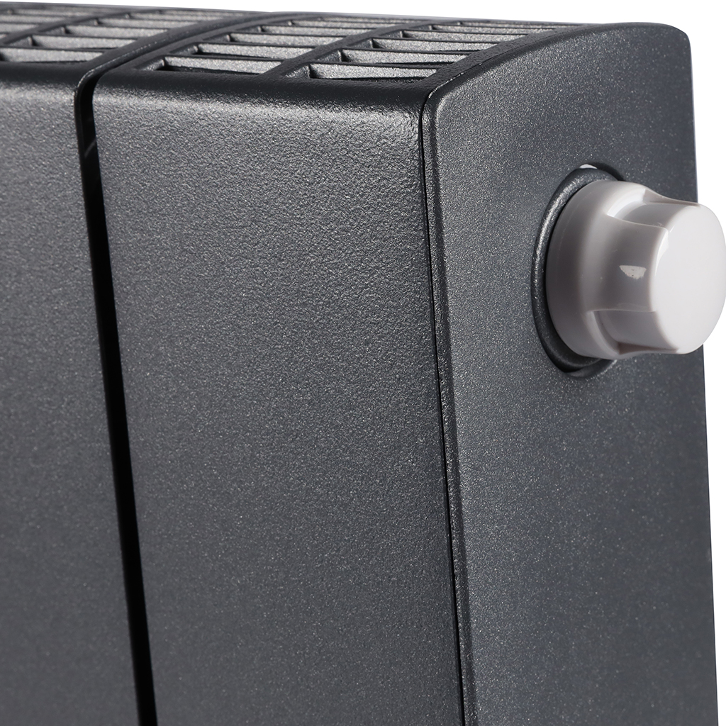 Радиатор биметаллический RIFAR SUPReMO VENTIL 350 SVR 12 секций нижнее правое подключение (Цвет ТИТАН), 4RS35.VR-12-TI