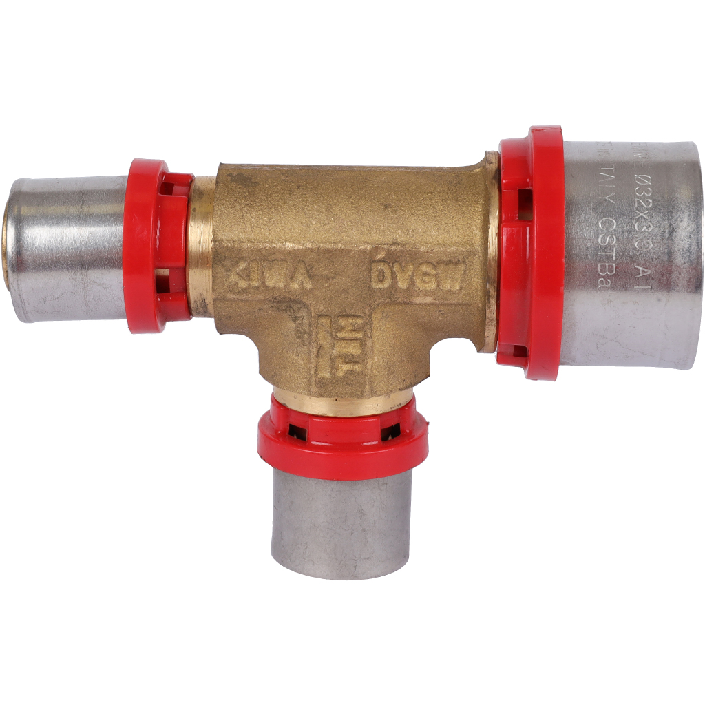 Тройник TIEMME редукционный 32x20x20 для металлопластиковых труб прессовой, 1650156