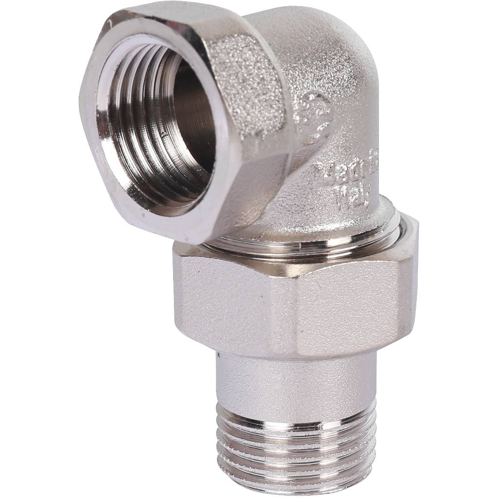 Разъемное угловое соединение STOUT американка ВН, никелированное 1/2, SFT-0059-000012