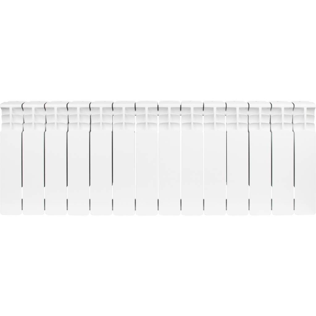 Радиатор биметаллический STOUT Space 350 14 секций боковое подключение RAL9016, SRB-0310-035014