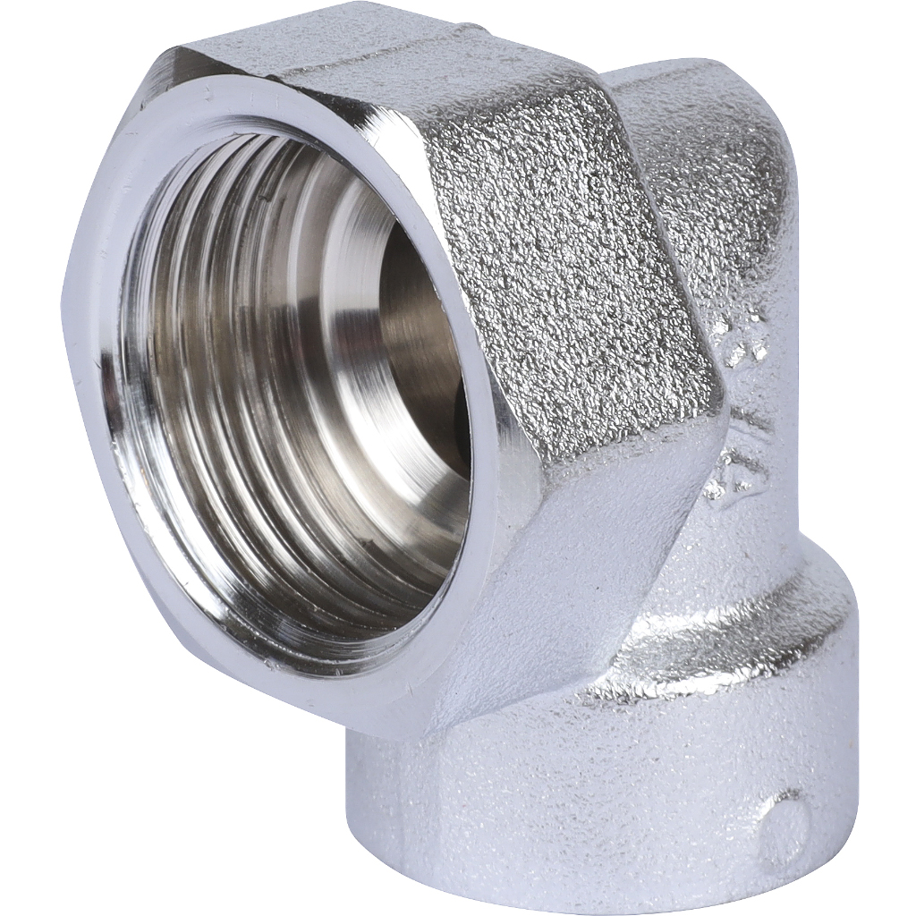 Переходник угловой FAR хром., 3/4 ВР х 1/2 ВР