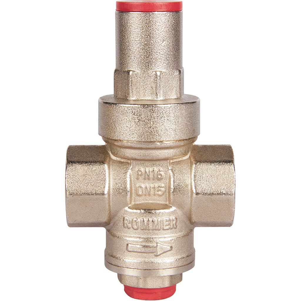 Редуктор давления ROMMER PN16 вн/вн 1/2  с выходом под манометр, RVS-0010-000015