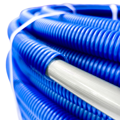 Труба EVOH PE-Xa в гофроизоляции 16х2,2х23, 100м синяя, RTP
