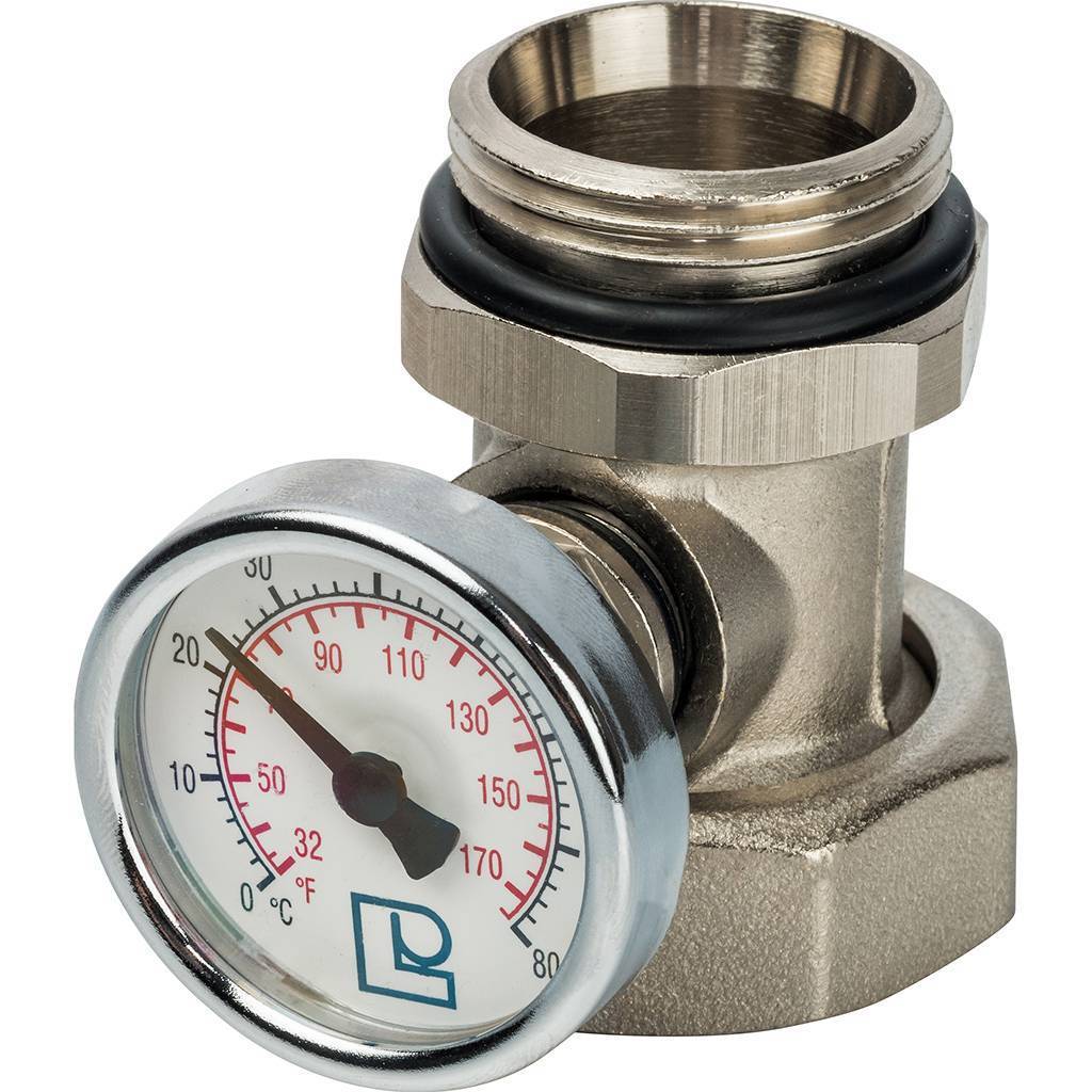 Никелированный фитинг LUXOR CR 499 (с термометром для коллектора CD, 1 ), 68503428(68559803)