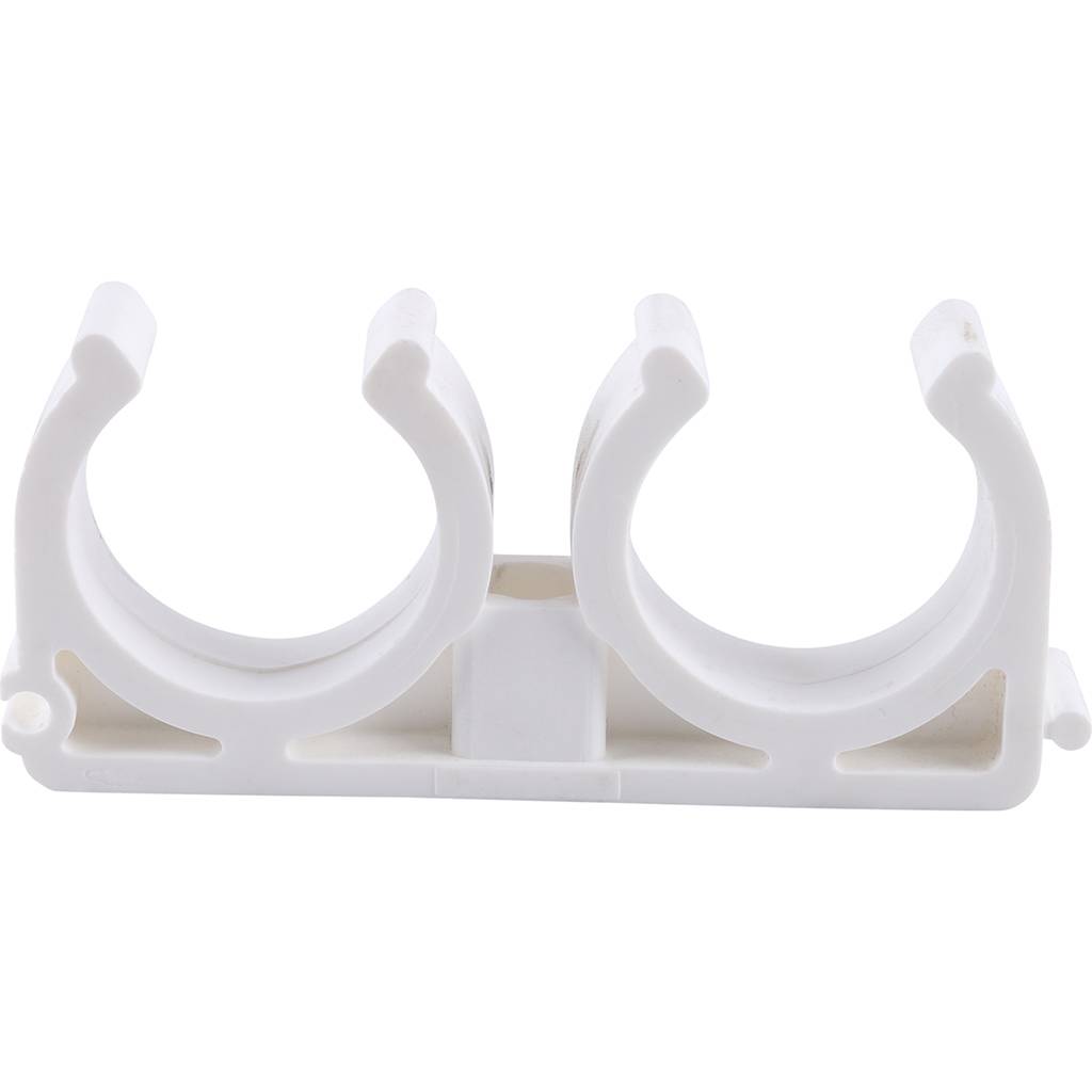 Двойное крепление Kalde d=32 для полипропиленовых труб под сварку (цвет белый), 3592-bck-323400