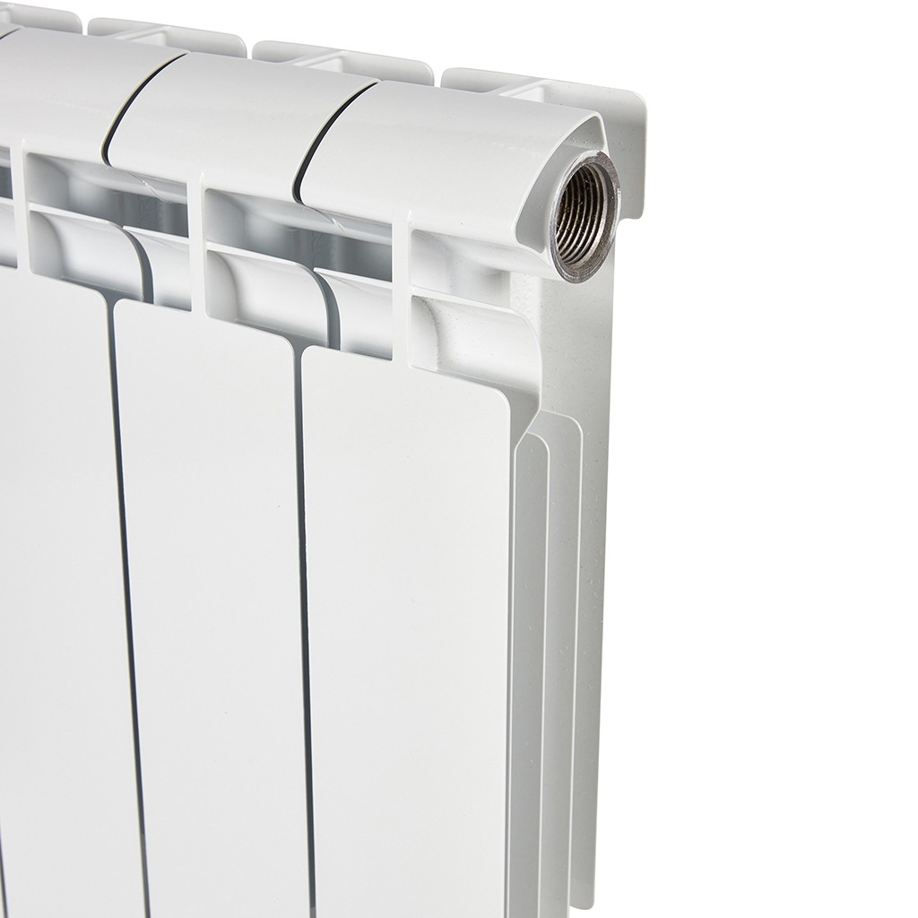 Радиатор алюминиевый STOUT ALPHA 350 4 секций боковое подключение (белый RAL 9016), SRA-2310-035004