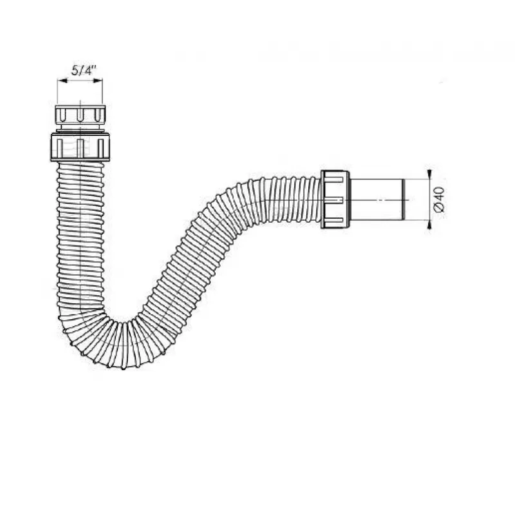 Сифон для раковины гибкий без выпуска  BETTOSERB 1 1/4х40мм с формируемым гидрозатвором