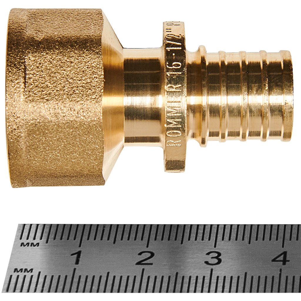 Переходник с внутренней резьбой ROMMER 16xG 1/2 для труб из сшитого полиэтилена аксиальный