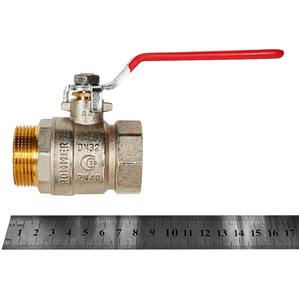 Кран шаровой ROMMER ВР/НР, ручка рычаг 1 1/4