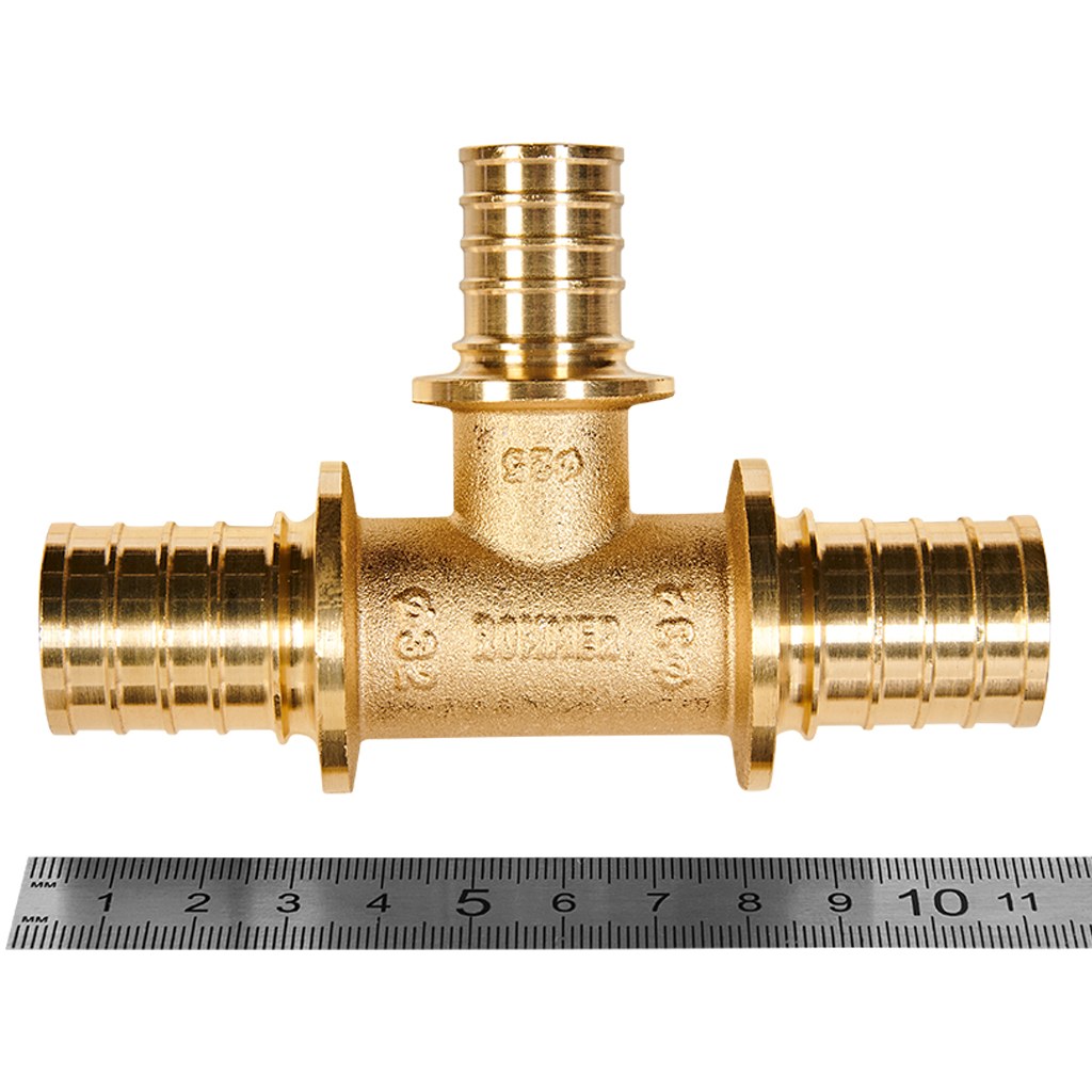 Тройник переходной ROMMER 32x25x32 для труб из сшитого полиэтилена аксиальный