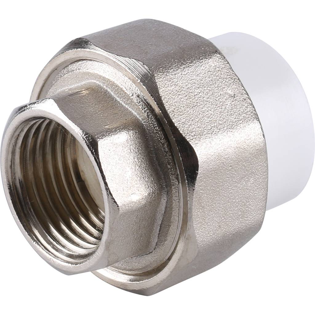 Муфта разъемная Kalde с внутренней резьбой 20х1/2 для полипропиленовых труб под сварку (цвет белый), 3252-tuf-200b00