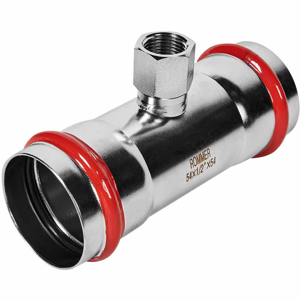 Тройник-Переходник ROMMER ВПр-ВР, 54х1/2, из нержавеющей стали прессовой, RSS-1015-005412