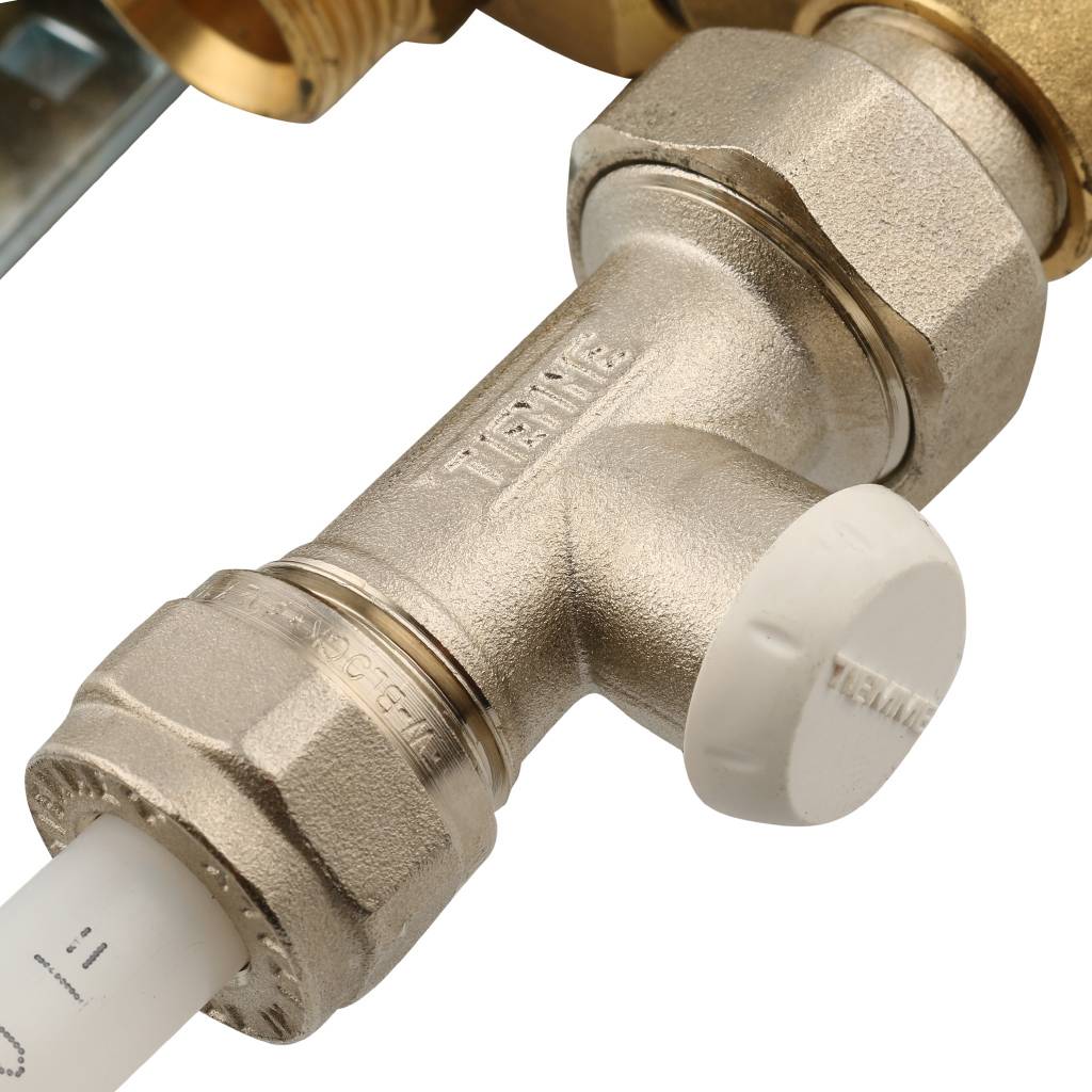 Коллекторная группа c регулировочными и термостатическими вентилями TIEMME 1 x3/4 ЕК 2 выхода, 3870160(3885G060502BY)