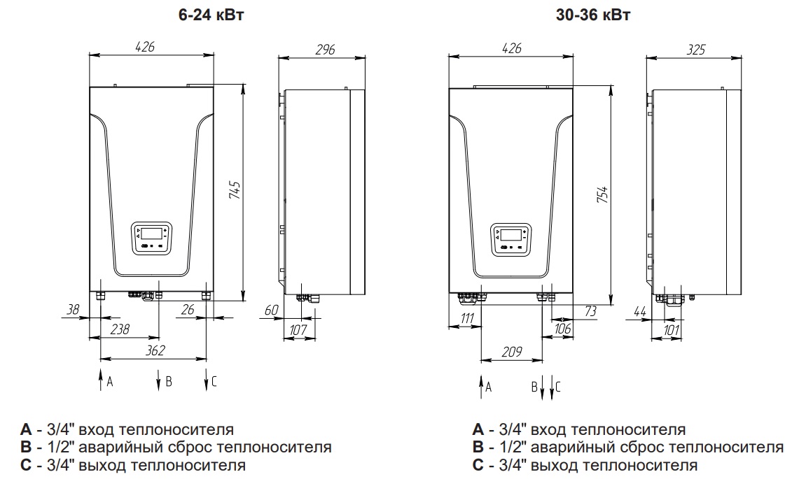Электрический настенный котел Baxi AMPERA Plus 9 E8403209--