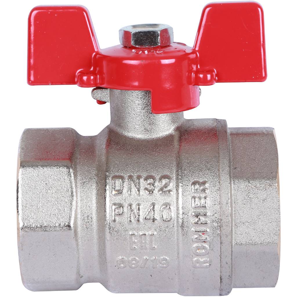 Кран шаровой ROMMER 1 1/4 ВН/ВН, ручка бабочка, RBV-0003-0110232