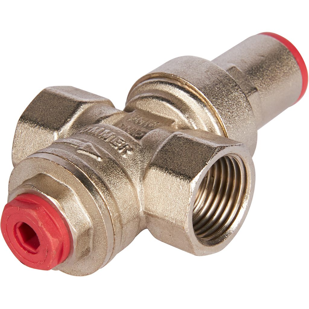 Редуктор давления ROMMER PN16 вн/вн 1/2  с выходом под манометр, RVS-0010-000015