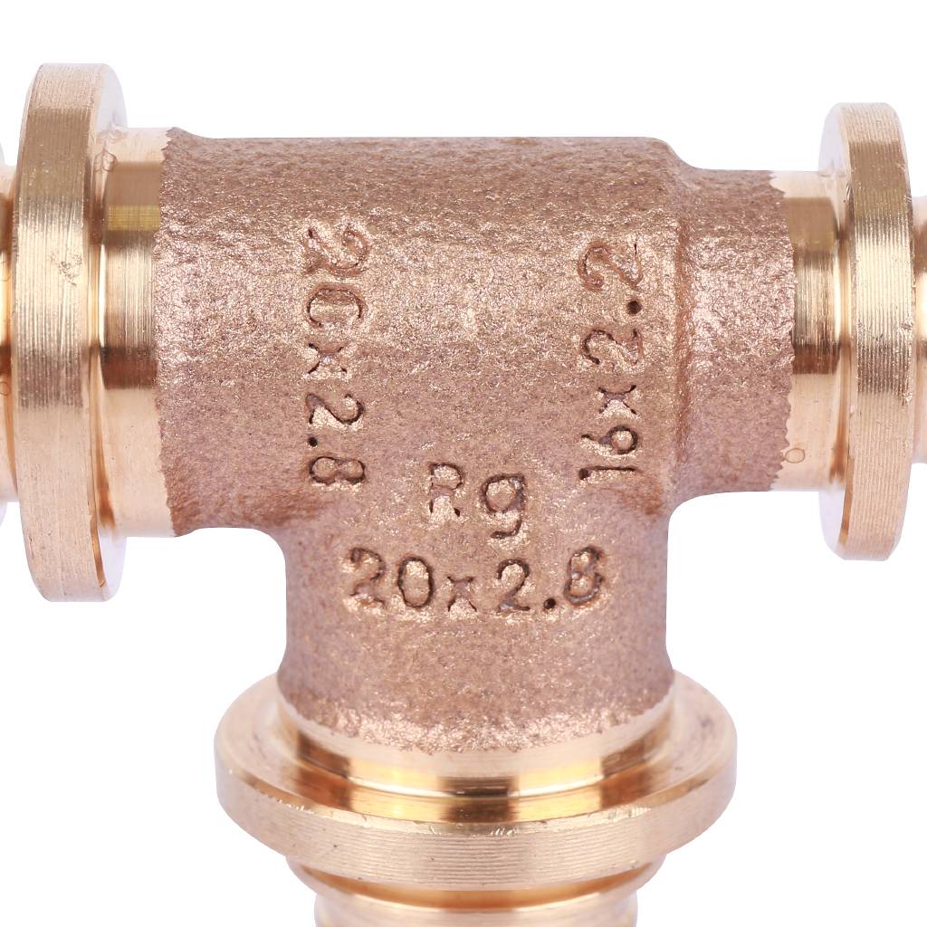 Тройник РЕХАУ RAUTITAN PLATINUM с уменьшенным торцевым проходом 20-20-16 RX для труб из сшитого полиэтилена аксиальный